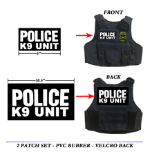 Load image into Gallery viewer, K9 UNIT Body Armor Bullet Proof Ballistic vest Tactical PVC Rubber Patch set POLICE LAW ENFORCEMENT patches CBP