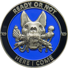 Load image into Gallery viewer, JJ-009 Police K9 Challenge Coin Canine Unit Saint Michael Thin Blue Line Prayer Paw Prints