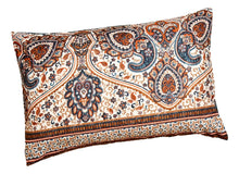 Load image into Gallery viewer, Tache Rustic Paisley Mandala Palace Teal Orange Ivory Pillowcases (KF174)