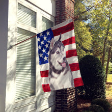 Load image into Gallery viewer, USA American Flag with Alaskan Malamute Flag Canvas House Size KJ1154CHF