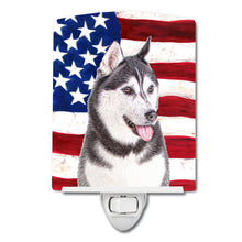 Load image into Gallery viewer, USA American Flag with Alaskan Malamute Ceramic Night Light KJ1154CNL