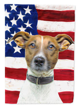 Load image into Gallery viewer, USA American Flag with Jack Russell Terrier Flag Canvas House Size KJ1155CHF