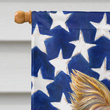 Load image into Gallery viewer, USA American Flag with Yorkie / Yorkshire Terrier Flag Canvas House Size KJ1156CHF