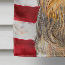 Load image into Gallery viewer, USA American Flag with Yorkie / Yorkshire Terrier Flag Canvas House Size KJ1156CHF