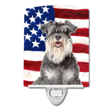 Load image into Gallery viewer, USA American Flag with Schnauzer Ceramic Night Light KJ1157CNL