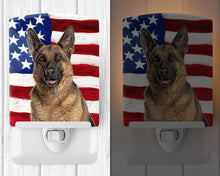 Load image into Gallery viewer, USA American Flag with German Shepherd Ceramic Night Light KJ1159CNL