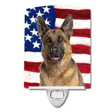 Load image into Gallery viewer, USA American Flag with German Shepherd Ceramic Night Light KJ1159CNL