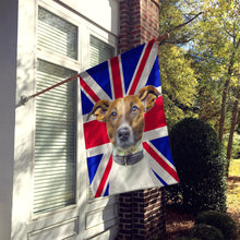Load image into Gallery viewer, Jack Russell Terrier with English Union Jack British Flag Flag Canvas House Size KJ1162CHF