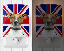 Load image into Gallery viewer, Jack Russell Terrier with English Union Jack British Flag Ceramic Night Light KJ1162CNL