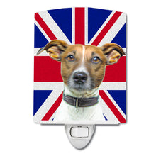 Load image into Gallery viewer, Jack Russell Terrier with English Union Jack British Flag Ceramic Night Light KJ1162CNL