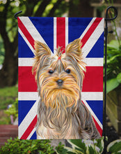 Load image into Gallery viewer, Yorkie / Yorkshire Terrier with English Union Jack British Flag Garden Flag – Decorative Outdoor Yard Flag KJ1163GF