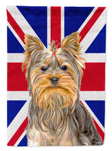Load image into Gallery viewer, Yorkie / Yorkshire Terrier with English Union Jack British Flag Garden Flag – Decorative Outdoor Yard Flag KJ1163GF