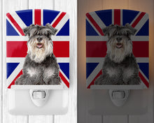 Load image into Gallery viewer, Schnauzer with English Union Jack British Flag Ceramic Night Light KJ1164CNL