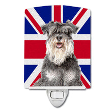 Load image into Gallery viewer, Schnauzer with English Union Jack British Flag Ceramic Night Light KJ1164CNL