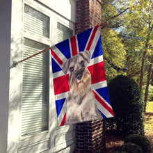Load image into Gallery viewer, Schnauzer with English Union Jack British Flag Flag Canvas House Size KJ1165CHF