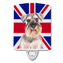 Load image into Gallery viewer, Schnauzer with English Union Jack British Flag Ceramic Night Light KJ1165CNL