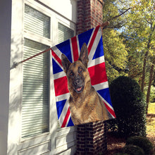 Load image into Gallery viewer, German Shepherd with English Union Jack British Flag Flag Canvas House Size KJ1166CHF