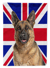 Load image into Gallery viewer, German Shepherd with English Union Jack British Flag Flag Canvas House Size KJ1166CHF