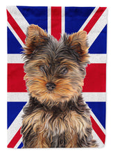 Load image into Gallery viewer, Yorkie Puppy / Yorkshire Terrier with English Union Jack British Flag Flag Canvas House Size KJ1167CHF