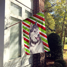 Load image into Gallery viewer, Candy Cane Holiday Christmas Alaskan Malamute Flag Canvas House Size KJ1168CHF