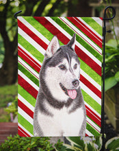 Load image into Gallery viewer, Candy Cane Holiday Christmas Alaskan Malamute Garden Flag – Decorative Outdoor Yard Flag KJ1168GF