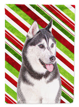 Load image into Gallery viewer, Candy Cane Holiday Christmas Alaskan Malamute Garden Flag – Decorative Outdoor Yard Flag KJ1168GF