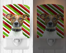 Load image into Gallery viewer, Candy Cane Holiday Christmas Jack Russell Terrier Ceramic Night Light KJ1169CNL