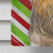 Load image into Gallery viewer, Candy Cane Holiday Christmas Yorkie / Yorkshire Terrier Flag Canvas House Size KJ1170CHF