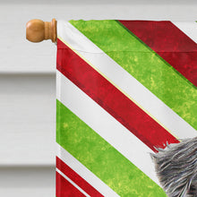 Load image into Gallery viewer, Candy Cane Holiday Christmas Schnauzer Flag Canvas House Size KJ1171CHF