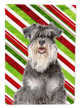 Load image into Gallery viewer, Candy Cane Holiday Christmas Schnauzer Flag Canvas House Size KJ1171CHF