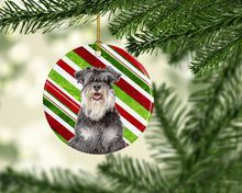 Load image into Gallery viewer, Candy Cane Holiday Christmas Schnauzer Ceramic Ornament KJ1171CO1