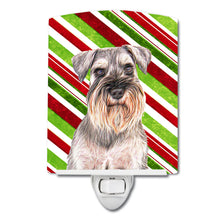 Load image into Gallery viewer, Candy Cane Holiday Christmas Schnauzer Ceramic Night Light KJ1172CNL