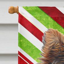 Load image into Gallery viewer, Candy Cane Holiday Christmas Yorkie Puppy / Yorkshire Terrier Flag Canvas House Size KJ1174CHF
