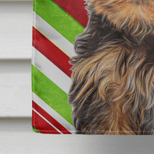 Load image into Gallery viewer, Candy Cane Holiday Christmas Yorkie Puppy / Yorkshire Terrier Flag Canvas House Size KJ1174CHF