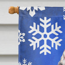 Load image into Gallery viewer, Winter Snowflakes Holiday Alaskan Malamute Flag Canvas House Size KJ1175CHF