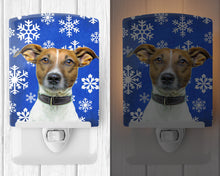 Load image into Gallery viewer, Winter Snowflakes Holiday Jack Russell Terrier Ceramic Night Light KJ1176CNL