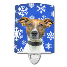 Load image into Gallery viewer, Winter Snowflakes Holiday Jack Russell Terrier Ceramic Night Light KJ1176CNL