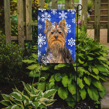 Load image into Gallery viewer, Winter Snowflakes Holiday Yorkie / Yorkshire Terrier Garden Flag – Decorative Outdoor Yard Flag KJ1177GF