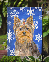 Load image into Gallery viewer, Winter Snowflakes Holiday Yorkie / Yorkshire Terrier Garden Flag – Decorative Outdoor Yard Flag KJ1177GF