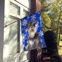 Load image into Gallery viewer, Winter Snowflakes Holiday Schnauzer Flag Canvas House Size KJ1178CHF