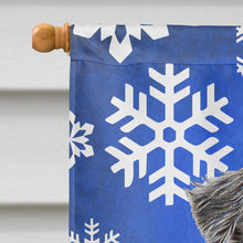 Load image into Gallery viewer, Winter Snowflakes Holiday Schnauzer Flag Canvas House Size KJ1178CHF