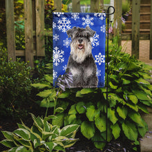 Load image into Gallery viewer, Winter Snowflakes Holiday Schnauzer Garden Flag – Decorative Outdoor Yard Flag KJ1178GF