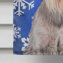 Load image into Gallery viewer, Winter Snowflakes Holiday Schnauzer Flag Canvas House Size KJ1179CHF