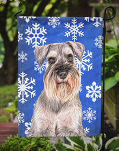 Load image into Gallery viewer, Winter Snowflakes Holiday Schnauzer Garden Flag – Decorative Outdoor Yard Flag KJ1179GF