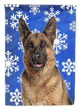Load image into Gallery viewer, Winter Snowflakes Holiday German Shepherd Garden Flag – Decorative Outdoor Yard Flag KJ1180GF