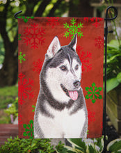 Load image into Gallery viewer, Red Snowflakes Holiday Christmas  Alaskan Malamute Garden Flag – Decorative Outdoor Yard Flag KJ1182GF