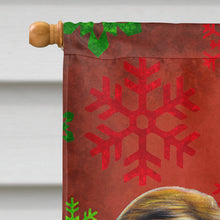 Load image into Gallery viewer, Red Snowflakes Holiday Christmas  Jack Russell Terrier Flag Canvas House Size KJ1183CHF