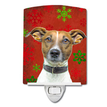 Load image into Gallery viewer, Red Snowflakes Holiday Christmas  Jack Russell Terrier Ceramic Night Light KJ1183CNL