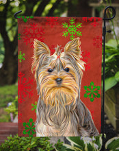 Load image into Gallery viewer, Red Snowflakes Holiday Christmas  Yorkie / Yorkshire Terrier Garden Flag – Decorative Outdoor Yard Flag KJ1184GF