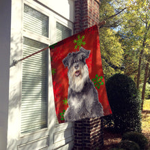 Load image into Gallery viewer, Red Snowflakes Holiday Christmas  Schnauzer Flag Canvas House Size KJ1185CHF